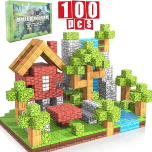 100PCS Magnetic Blocks STEM Montessori Sensory Cube Toy