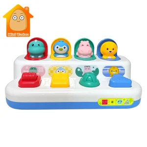 Baby Pop Up Montessori  Animal Car Button Toy