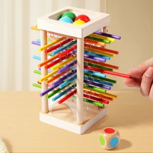 Parent child interactive wooden stick puzzle toy